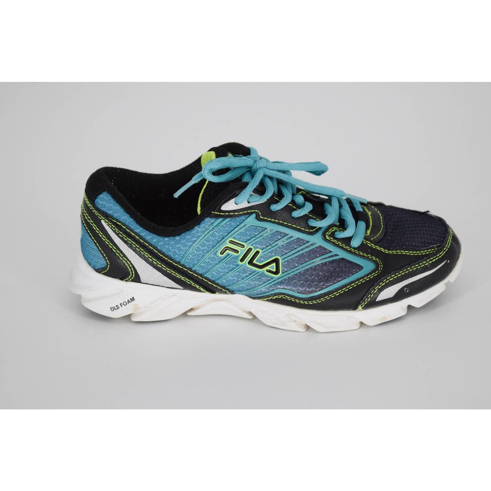FILA cool max 'fresh 3' athletic running sneakers black & blue size 8.5 women's